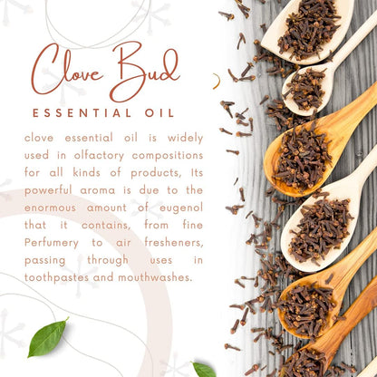 Pure Clove Essential Oil 4 Fl Oz, Therapeutic Grade for Tooth Ache Soothes Sore Muscles Clove Bud Oil Essential Oil for Teeth, Gums, Toothache, Skin Use and Hair Care.