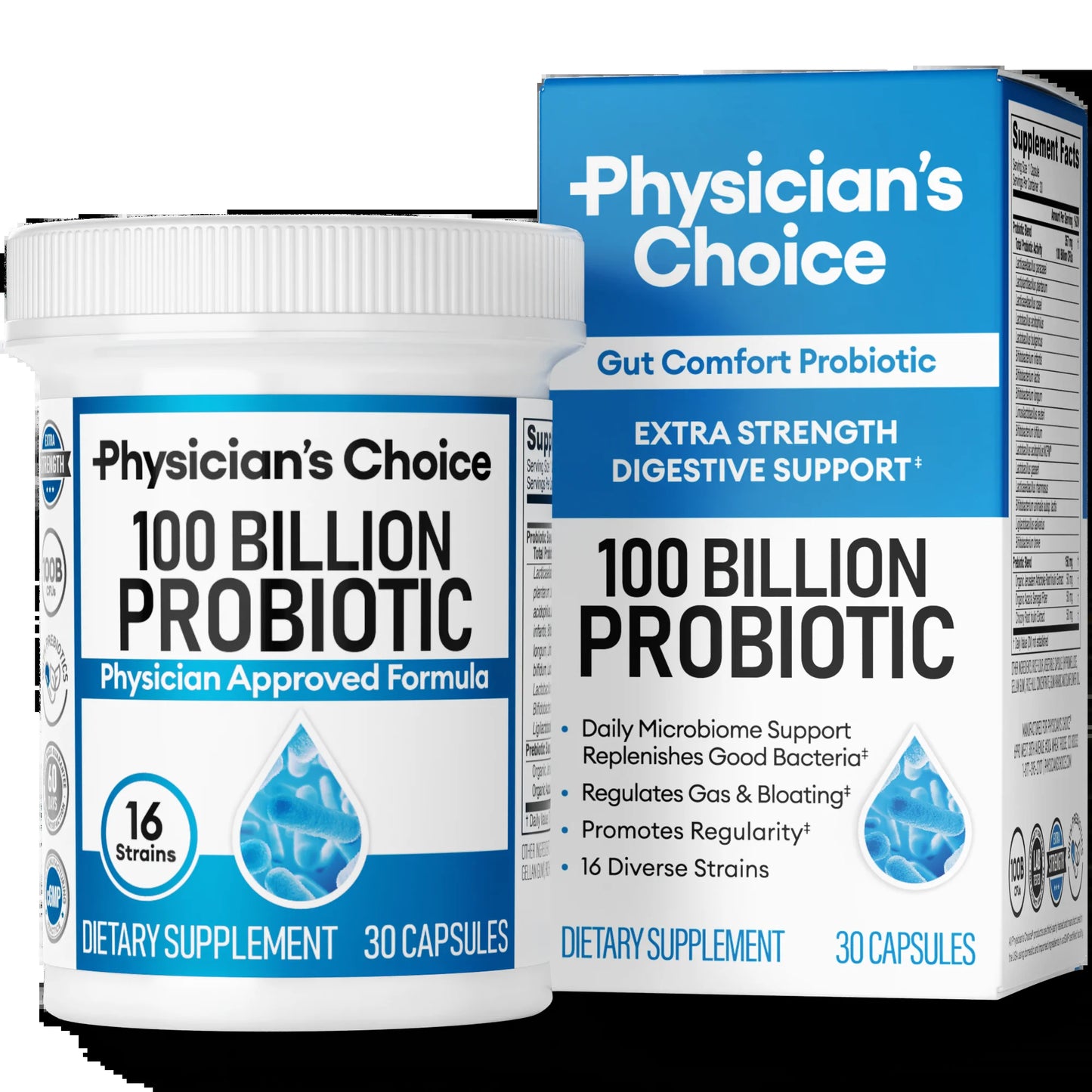 Physician'S Choice 100 Billion Advanced Probiotic Supports Occasional Constipation, Diarrhea, Gas & Bloating - Probiotics for Women & Men, 30Ct