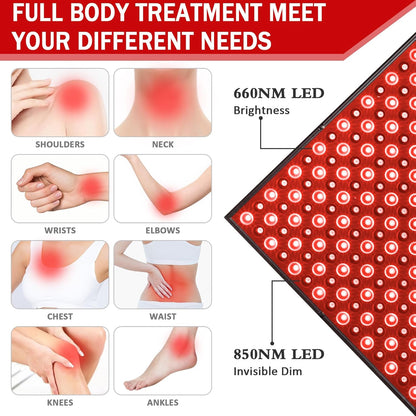 12.2" Squard Red Light Therapy for Face and Body, Adjustable Height Stand, 660Nm Red Light Therapy & 850Nm Infrared Light Therapy Device, Skin