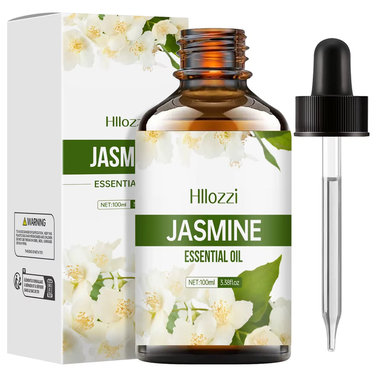 Jasmine Essential Oil for Body Massage, Aromatherapy Diffuser, Facial Skin Care, Spa, Long-Lasting Fragrance.