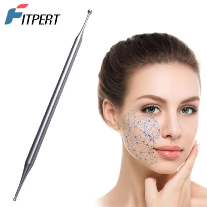 1PC Stainless Steel Dual Head Facial Reflexology Tools, Manual Acupuncture Pen, Body Trigger Point Massager Tool for Deep Tissue