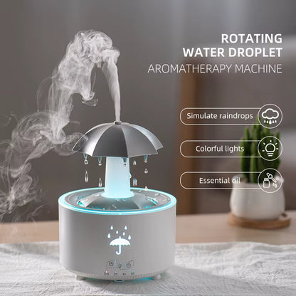 Creative Umbrella Water Drop Air Humidifier with Colorful Light Raindrop Aroma Essential Oil Diffuser Aromatherapy