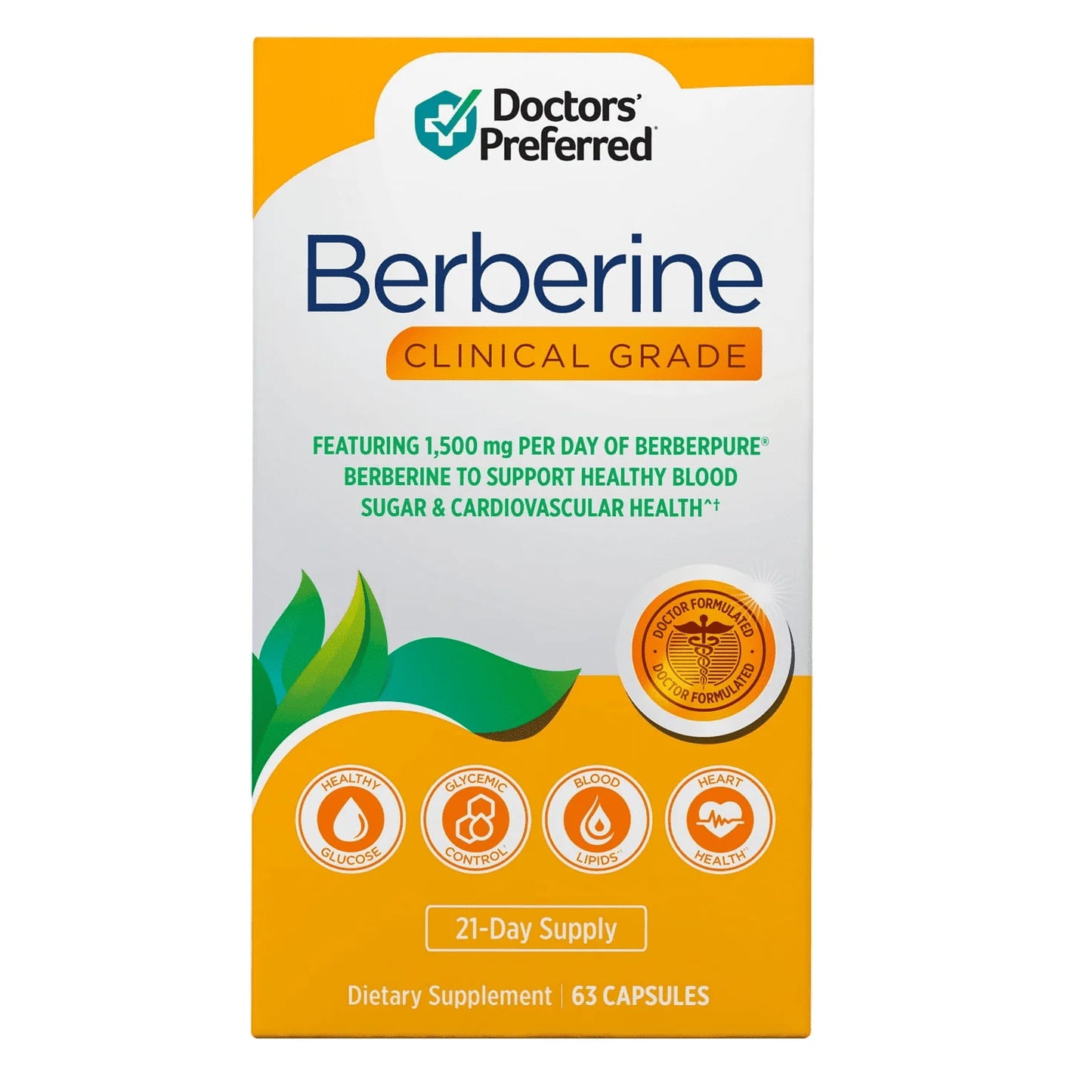 Berberine, Clinical Grade, for Blood Sugar Support, 63 Capsules