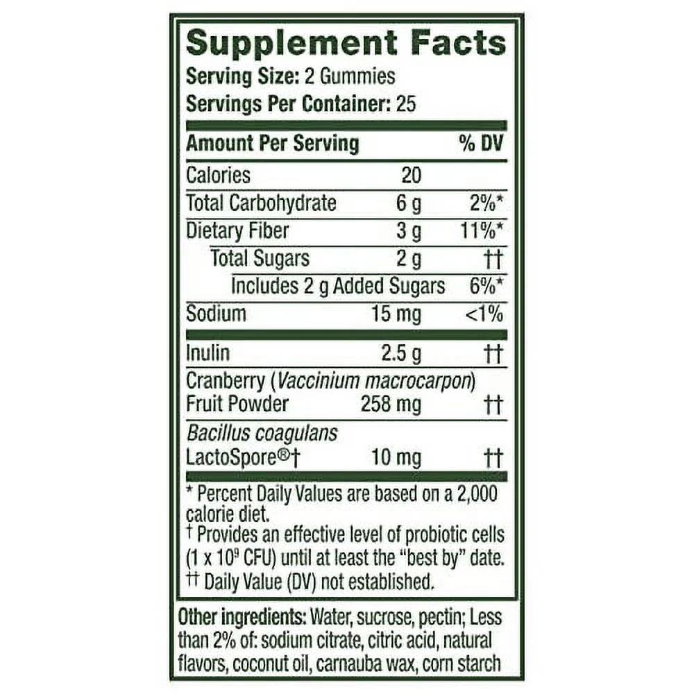 Women'S Health, Prebiotic + Probiotic, with Cranberry for Feminine Health, Help Nourish & Add Good Bacteria for Digestive Health, 50 Gummies