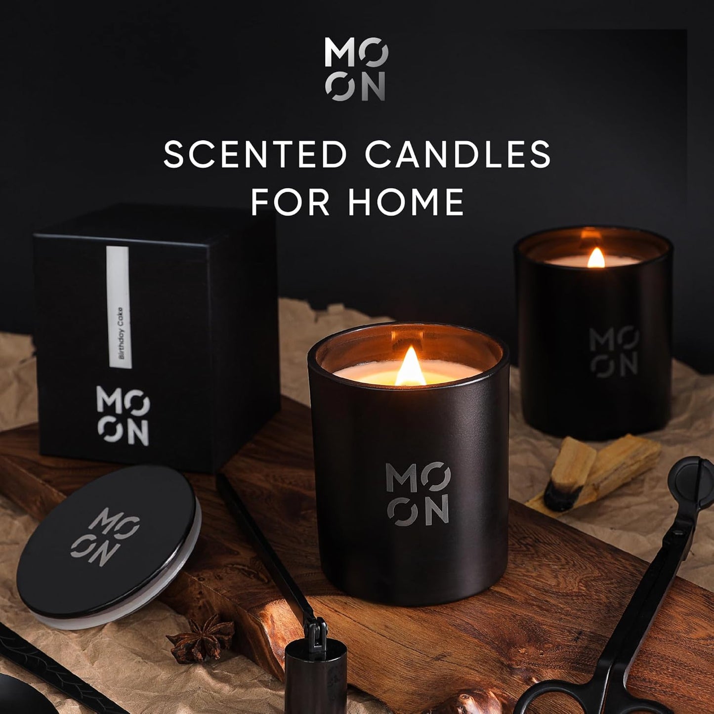 Scented Candles for Men & Women by  | Wood Wick Candles That Crackle | Coconut Candle |Clean Non Toxic Candles |Luxury Candles |Coconut Jar Candles|