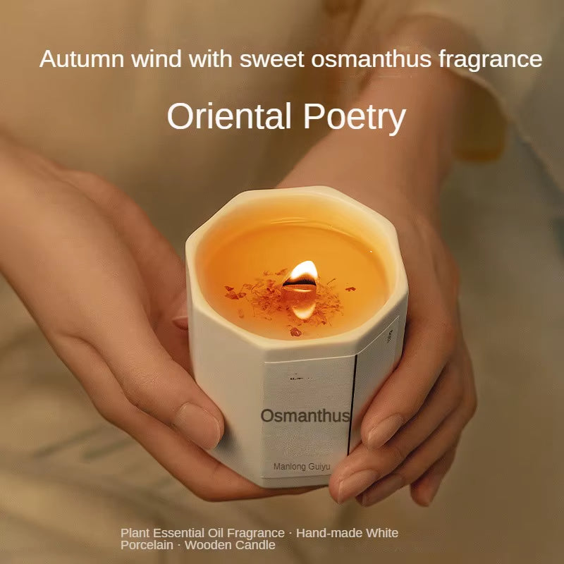 Aromatherapy Candles Ceramic Bedroom Long Lasting Osmanthus Fragrance Meditation Essential Oil Fragrance Gift Incense Sticks