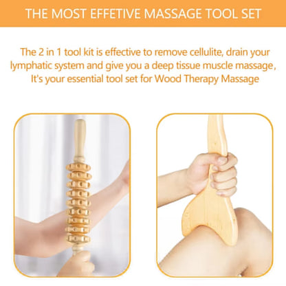 Wood Therapy Massage Tools for Body Shaping,Anti Cellulite Lymphatic Drainage,Professional Wooden Massage for Waist Sculpting