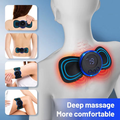 Electric EMS Neck Massager Mini Cervical Back Patch Stimulator Massageador Mat Portable Gel Pad Stickers Slim