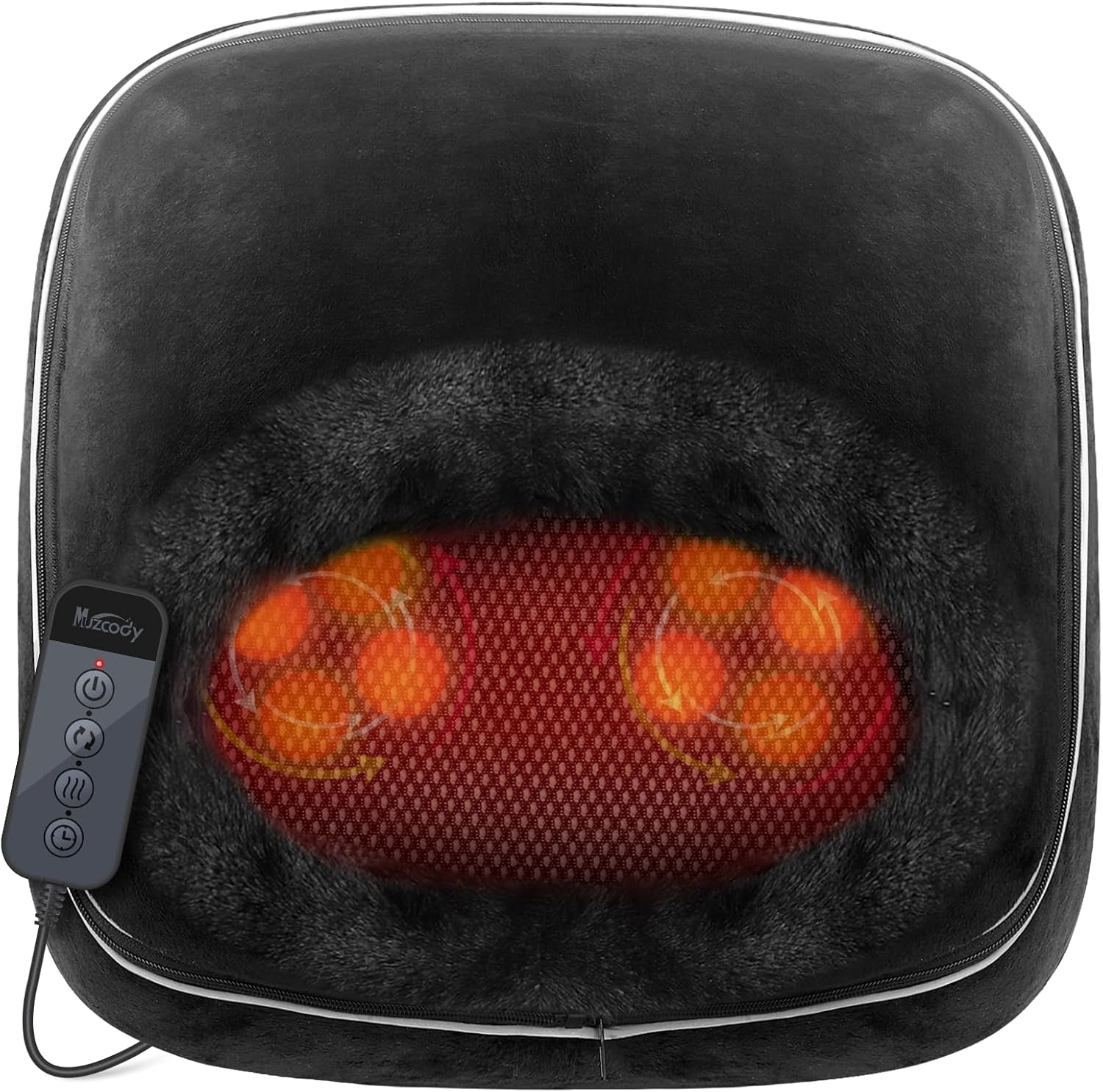 Foot and Back Massager Machine with Heat, Shiatsu Foot Massager with Deep Kneading and Adjustable Heating Levels, 15/20/30 Mins Auto Shut-Off Foot Warmer, Heating Pad for Home or Office Use.