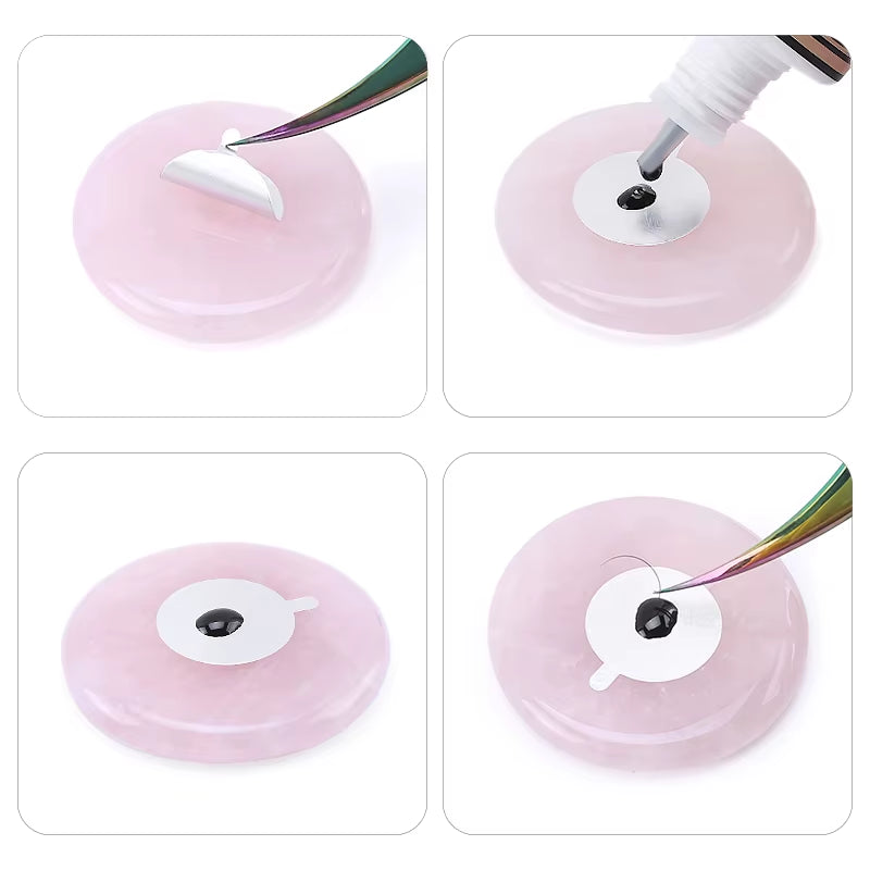 Glue Pallet Eyelashes Extensions Jade Stone Drop Shipping Pink Durable Useful False Eye Lashes Glue Pad Holder Makeup Tools