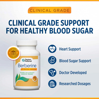 Berberine, Clinical Grade, for Blood Sugar Support, 63 Capsules