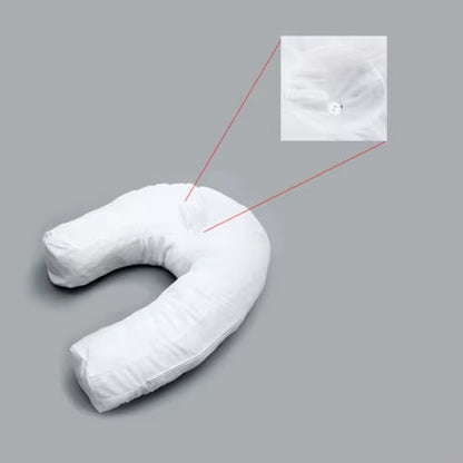 U Shaped Pillow Back & Neck Protective Support Cushion Non Allergenic Orthopedic Pillow with Ear Hole for Good Sleeping