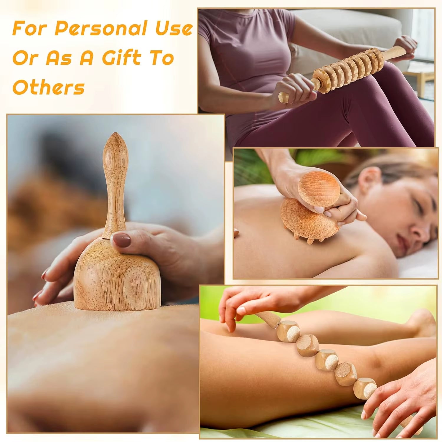 Wood Therapy Massage Tools for Body Shaping,Anti Cellulite Lymphatic Drainage,Professional Wooden Massage for Waist Sculpting