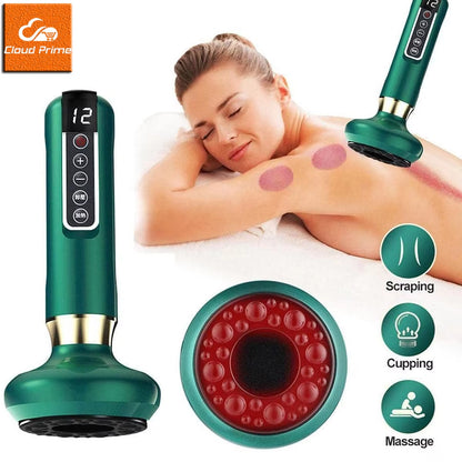 Electric Cupping Massager Vacuum Suction Cup Guasha anti Cellulite Beauty Health Scraping Infrared Heat Slimming Massage Therapy