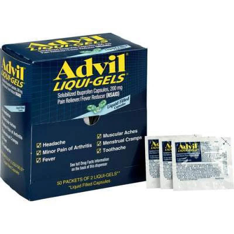 1 Piece  Liqui-Gels Pain Reliever Refill, 2 Tablets per Packet, Box of 50 Packets