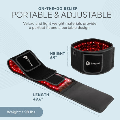 Red Light Therapy Belt - near Infrared Light Therapy & Red Light Therapy for Body, Relaxing Muscle, Inflammation, Improve Circulation - Infrared Therapy or Infrared Light Therapy Device