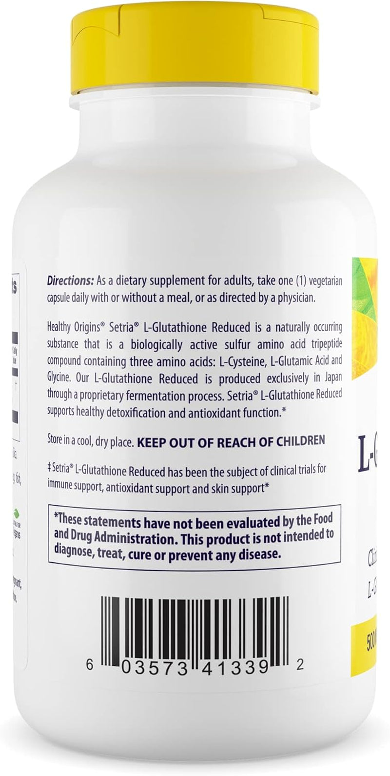 L-Glutathione (Setria) Reduced, 500 Mg - Immune Support Supplement - Collagen & Antioxidant Support - Gluten-Free Supplement - 150 Veggie Capsules