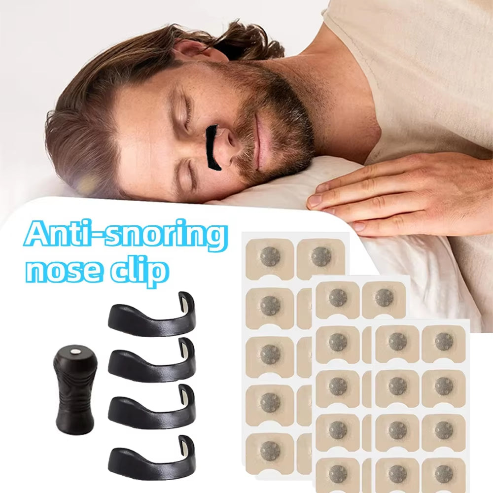 Anti Snoring Nose Strips,Boost Oxygen Intake Magnetic Nasal Dilator,Sleep Nasal Breathing Dilators Starter Kit