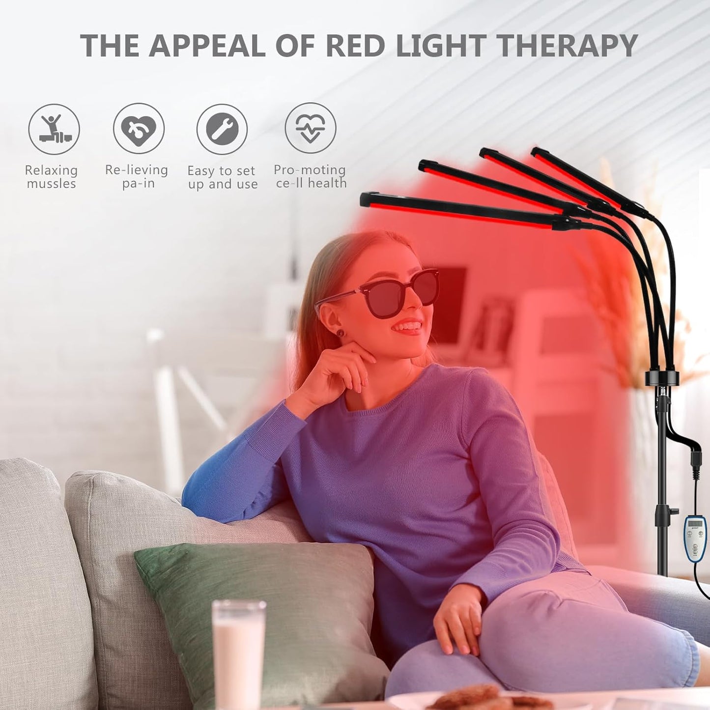 Red Light Therapy for Body, 180Leds Infrared Light Therapy Device with Stand(15"-60"), 660Nm ＆850Nm Deep Red Light Therapy for Face, Neck, Back